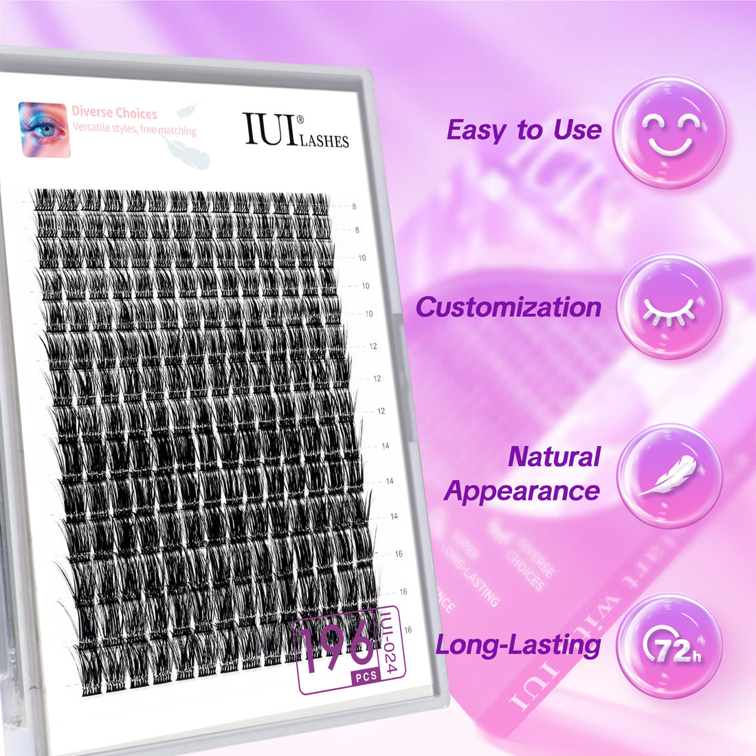 IUI® DIY Lash Extension Kit, Customizable Styles, Easy Comfort Fit, Sensitive-Safe