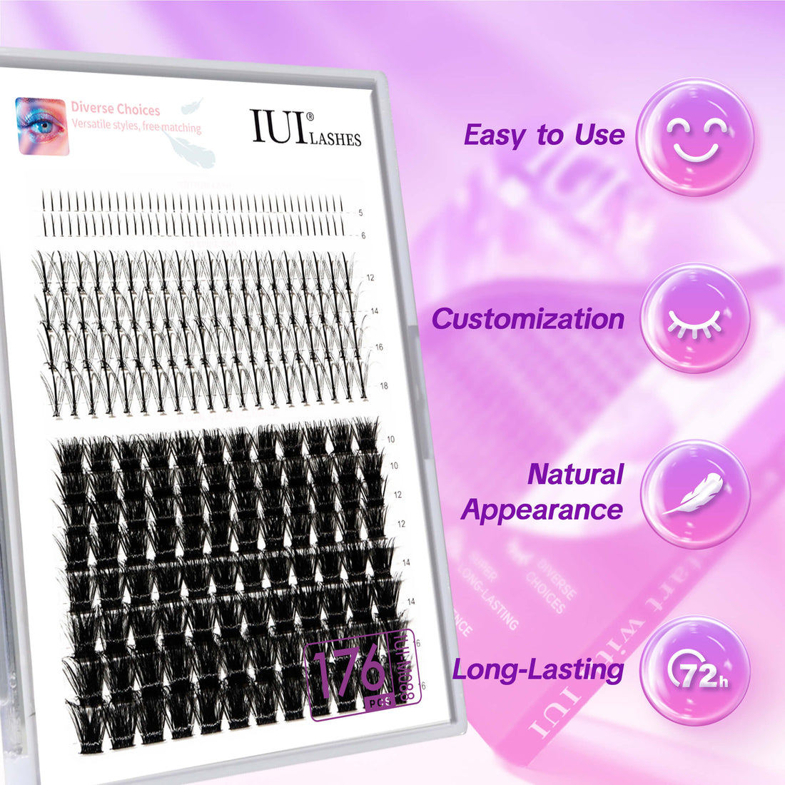 IUI® DIY Lash Extension Kit, Waterproof Elegance, Gentle Adhesion, All-Day Wear