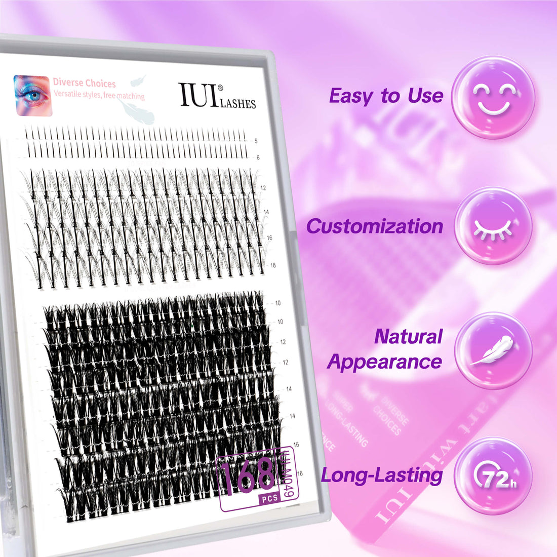IUI® DIY Lash Extension Kit, Subtle to Glam Transformation, Novice-Friendly, Lasting Impact